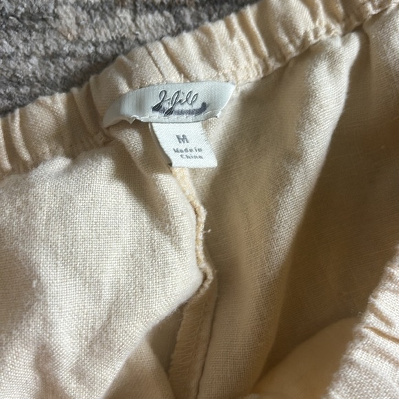 J. Jill butter yellow wide leg linen Pants - women’s size medium - Picture 2 of 6